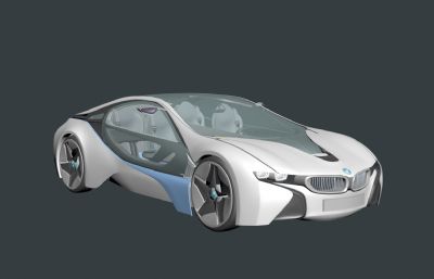 宝马i8汽车3D模型,max+fbx格式
