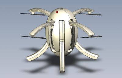 球型可收缩机翼-四轴无人机STEP格式模型