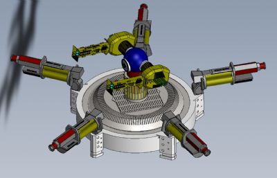 科幻炮台武器Solidworks设计图纸模型