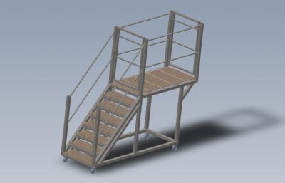 移动式楼梯平台Solidworks模型