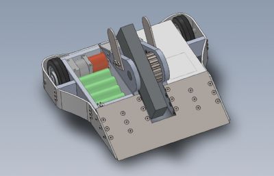 铲子形状的战斗机器人Solidworks设计模型,附STEP格式文件
