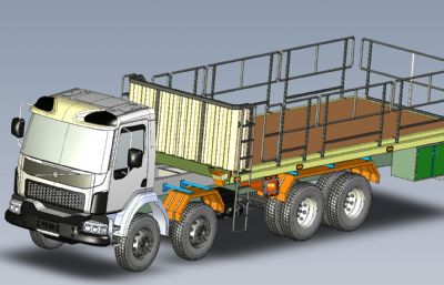 活禽牲畜运输卡车货车IGS格式模型