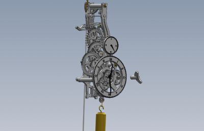 带钟摆的钟表结构Solidwokrs设计模型