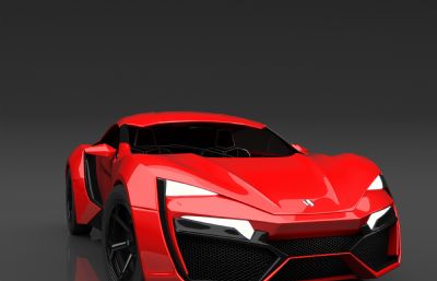 速度与激情8里的红色莱肯跑车3D模型