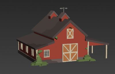 欧式卡通农场建筑3D模型,模型为一个整体