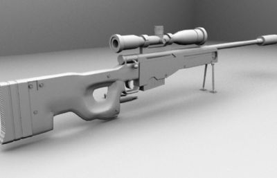 狙击枪maya模型,无效果图中的子弹模型