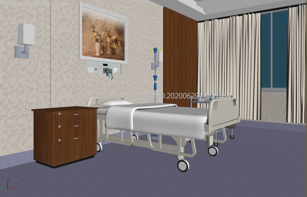 单人间病房 手术室3d模型 整体效果 室内模型 3d模型下载 3d模型网 Maya模型免费下载 摩尔网