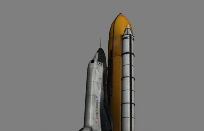 美国航天飞机+运载火箭maya模型,MB,FBX两种格式文件,VRAY渲染