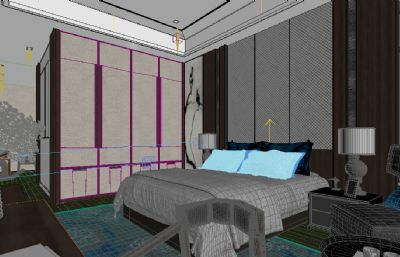 中式轻奢卧室3D模型