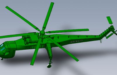 概念性重型货运直升机Solidworks图纸模型