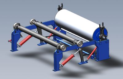 布匹生产卷轴机械Solidworks设计模型