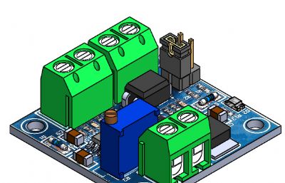 脉宽调制电压模块电路板Solidworks设计图纸模型