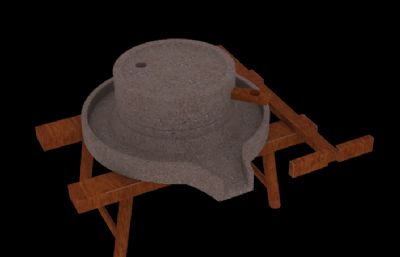 石磨古代农具3D模型