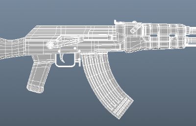 AK步枪OBJ模型白模