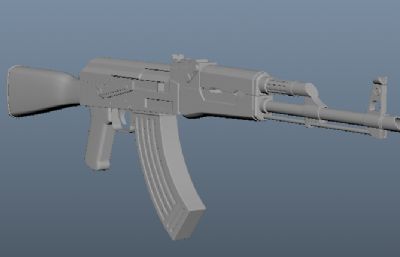AK步枪OBJ模型白模