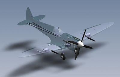 喷火式战斗机,活塞式战斗机Solidworks设计图纸模型