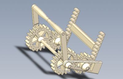 一个木制的齿轮结构开关STEP格式模型