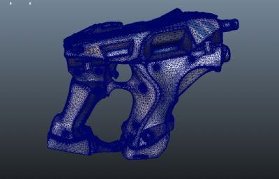 SMG科幻手枪,自动机枪maya模型,MB,FBX两种格式