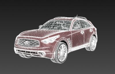 英菲尼迪FX50汽车3D模型,MAX+FBX格式