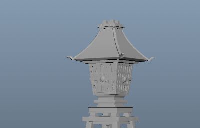 古风钟楼OBJ模型