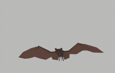 lowpoly卡通蝙蝠+25帧飞行动画3D模型