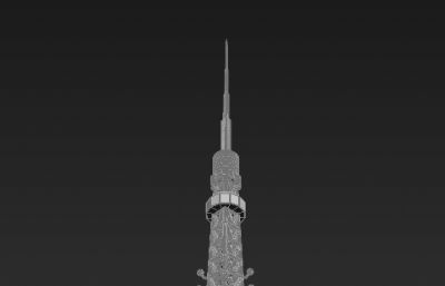 东京塔3D模型白模