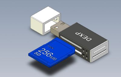 SD卡读卡器Solidworks设计模型,附STEP格式文件