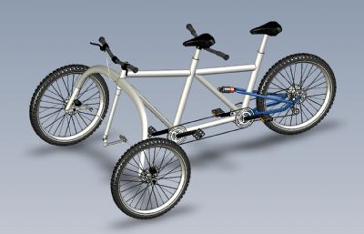 三轮双人自行车IGS格式图纸模型