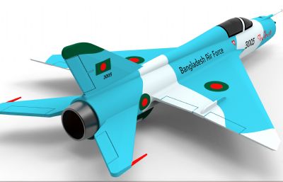 米格21战斗机简易模型Solidworks设计,附STEP格式文件