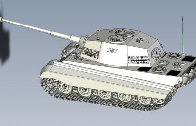 707虎王坦克STP格式图纸模型
