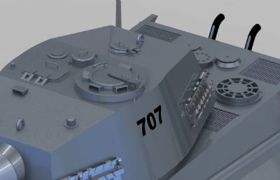 707虎王坦克STP格式图纸模型