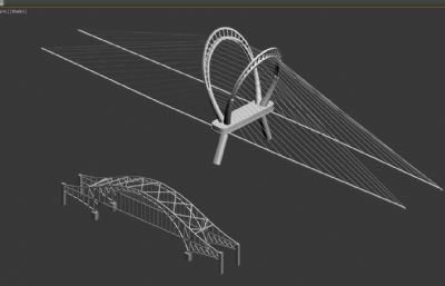 两款公路桥,大桥设计3D模型