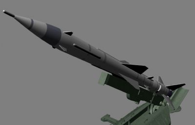SA-2防空导弹maya模型,MB,FBX格式