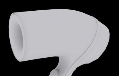 电吹风3D模型白模