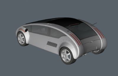 概念小汽车C4D模型,有C4D,FBX格式文件