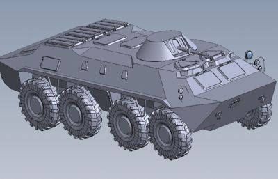 BTR装甲车,步战车Solidworks设计简易模型