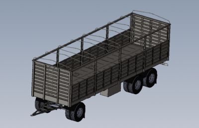 护栏挂车拖车Solidworks设计模型
