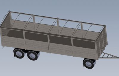 护栏挂车拖车Solidworks设计模型