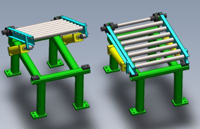 滚筒输送机部分结构展示Solidworks设计模型