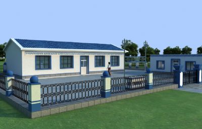 一层农村蒙元民房住宅3D模型