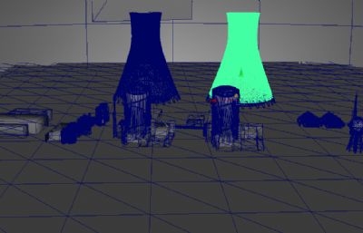核电站游戏场景maya模型,有贴图