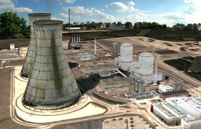 核电站游戏场景maya模型,有贴图