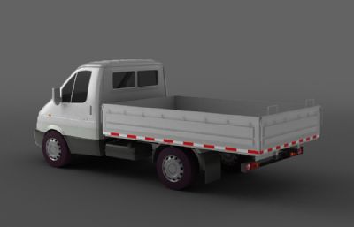 小货车,水果摊四轮车,农用拉货车3D模型,丢失一张轮毂的金属贴图