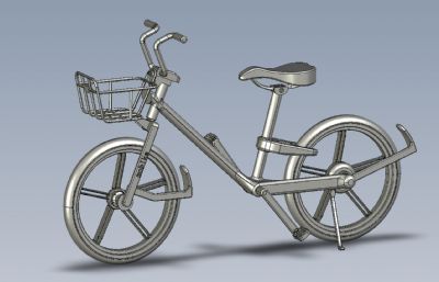 共享单车,共享自行车Solidworks设计模型,附STEP格式文件