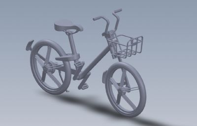 共享单车,共享自行车Solidworks设计模型,附STEP格式文件