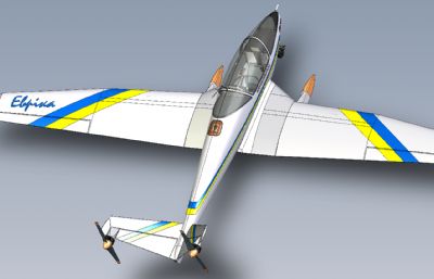 单人飞机,表演用飞机STP格式图纸模型