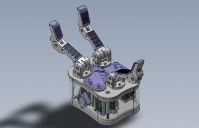 三指机械手,三爪机械手Solidworks设计图纸模型