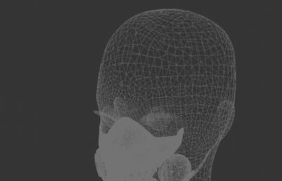 二次元恶魔面具3D模型素模,可3D打印