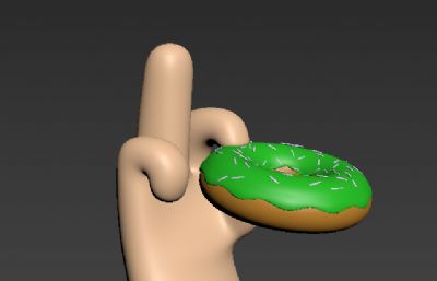 辛普森的手持甜甜圈3D模型,可3D打印