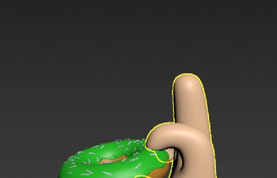 辛普森的手持甜甜圈3D模型,可3D打印